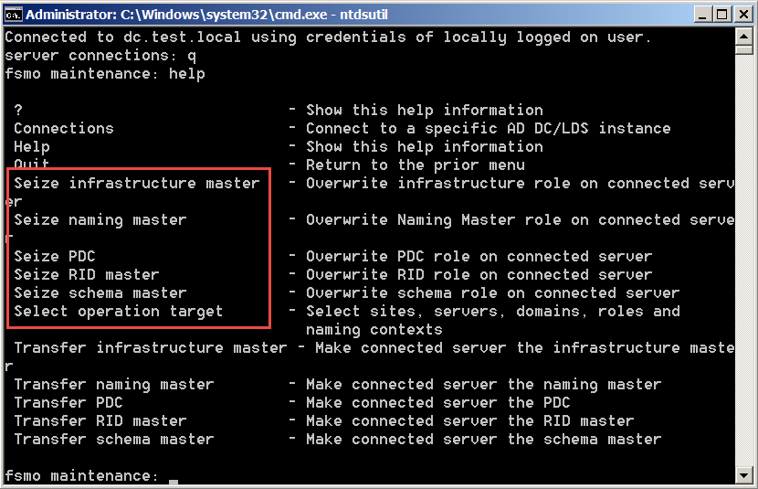 seize کردن fsmo roleها با command بخش چهارم