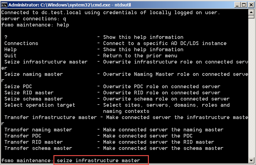 seize کردن fsmo roleها با command بخش پنجم
