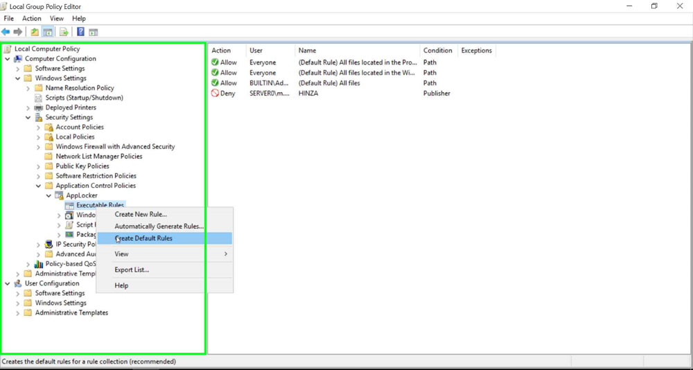 استفاده از App Locker (بخش دوم) مرحه پنجم