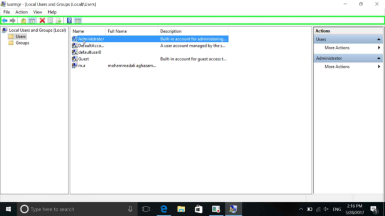 تفاوت Change password و Reset password در User account مرحله سوم