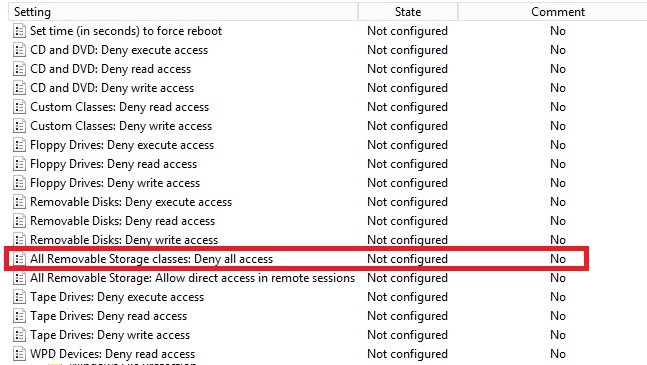 آموزش بستن USB سیستم های تحت شبکه Domian در Windows Server 2012 مرحله هفتم