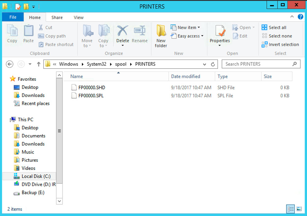 حل مشکل پرینتر از طریق Spooler