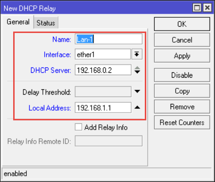 راه اندازی DHCP Relay در میکروتیک مرحله ششم