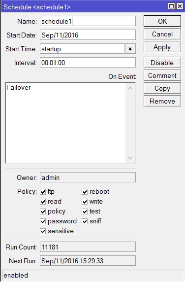 Failover در میکروتیک (با استفاده از اسکریپت) مرحله پنجم