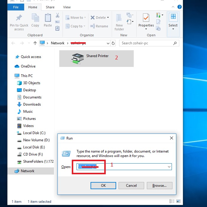 اشتراک گذاری پرینتر