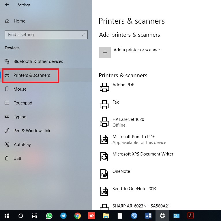Add printer or scanner
