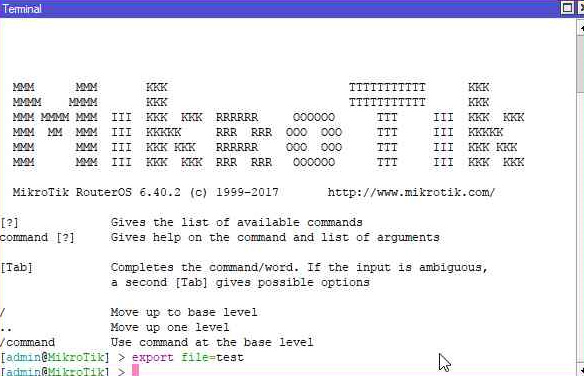 روش Export back up