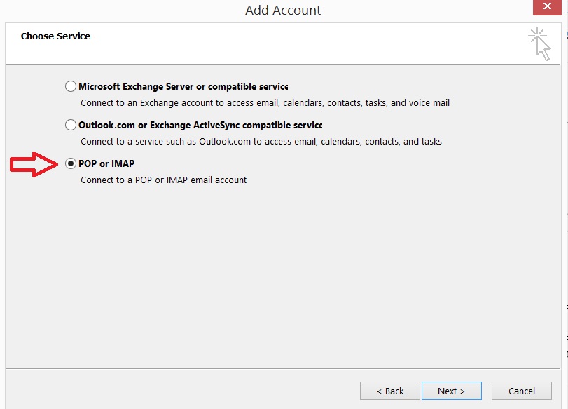 اضافه کردن Gmail به Outlook مرحله چهارم