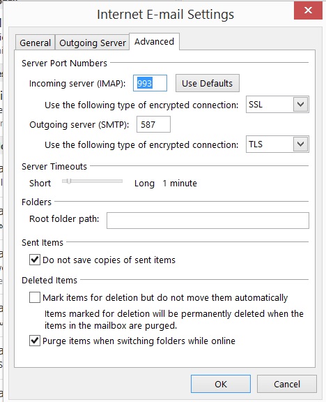 اضافه کردن Gmail به Outlook مرحله هفتم