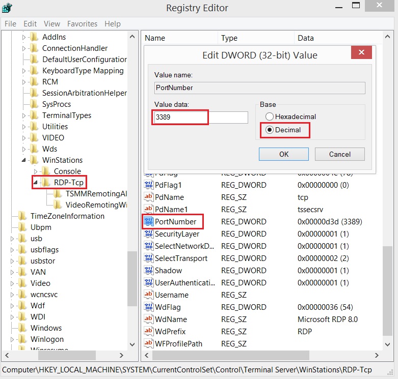 تغییر پورت ریموت دسکتاپ مرحله دوم