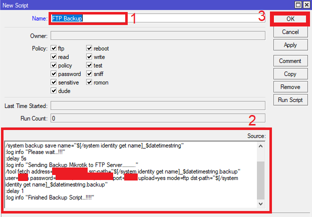 آموزش گرفتن بک آپ از میکروتیک به مرحله دوم